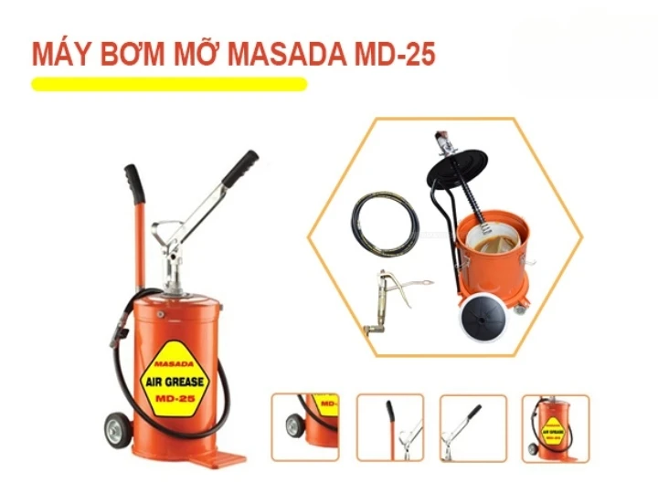Máy bơm mỡ dùng tay MASADA MD-25 dễ sử dụng