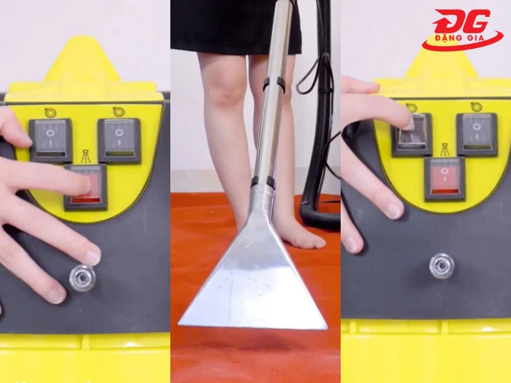 khởi động máy phun hút giặt thảm