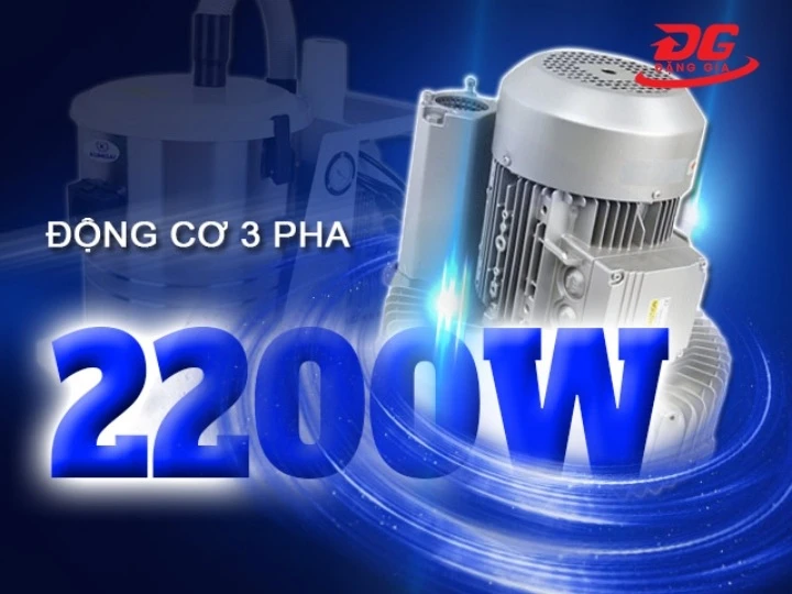 Máy hút bụi Kumisai KMS 220 trang bị động cơ 3 pha