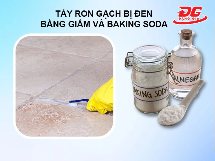 vệ sinh ron gạch bằng giấm và baking soda