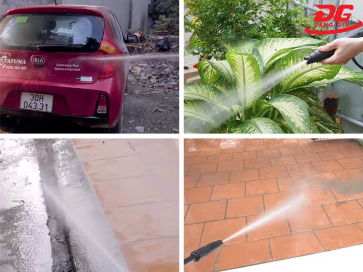 Ứng dụng máy rửa xe mini gia đình Kumisai KMS Q7