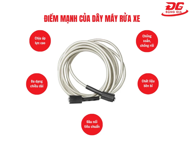 Những ưu điểm của dây máy rửa xe hiện đại