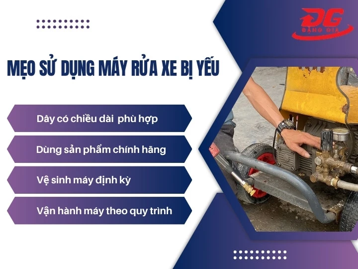 Mẹo sử dụng máy rửa xe tránh bị yếu nhanh