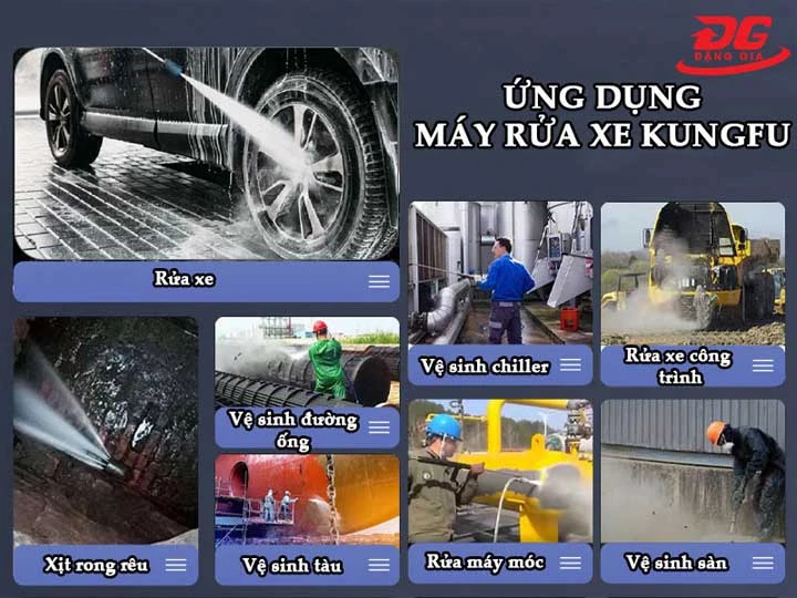 ứng dụng máy rửa xe Kungfu