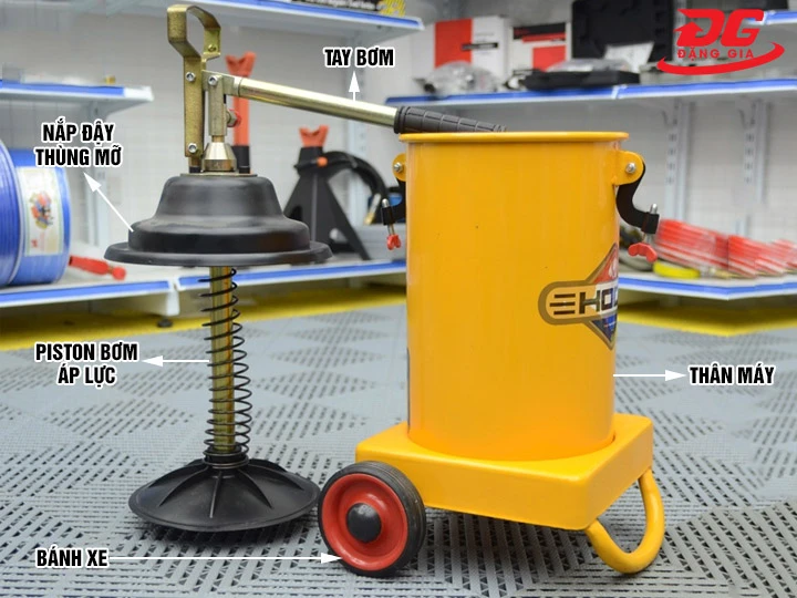 Cấu tạo máy bơm mỡ bằng tay Kocu GZ-6S