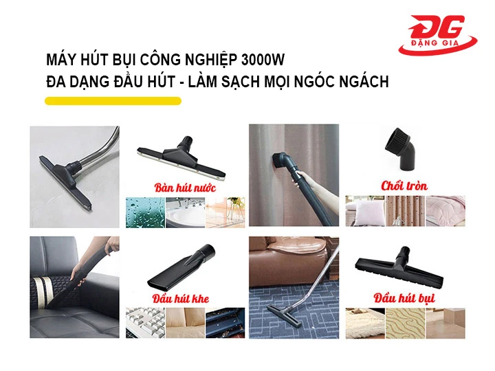 Máy hút bụi công suất lớn 3000W vệ sinh mọi ngóc ngách