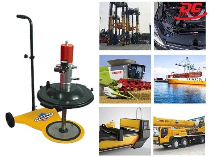 ứng dụng máy bơm mỡ khí nén Kocu GZ-7