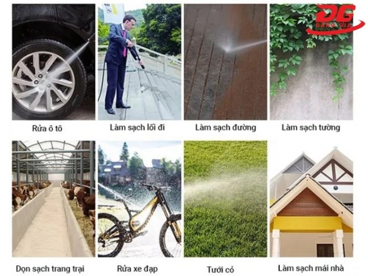 Ứng dụng máy rửa xe chỉnh áp Dekton DK-CWR2200A