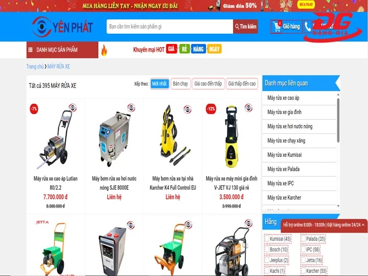 máy rửa xe yên phát ở vinh