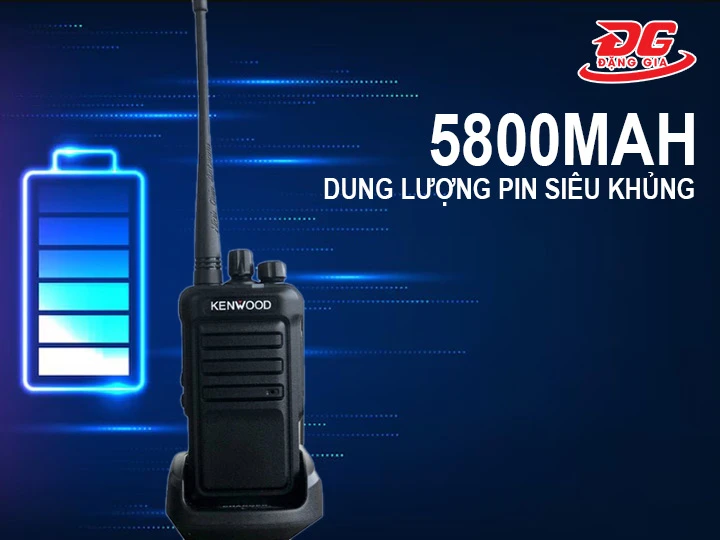 dung lượng pin bộ đàm Kenwood TK-D50 khủng