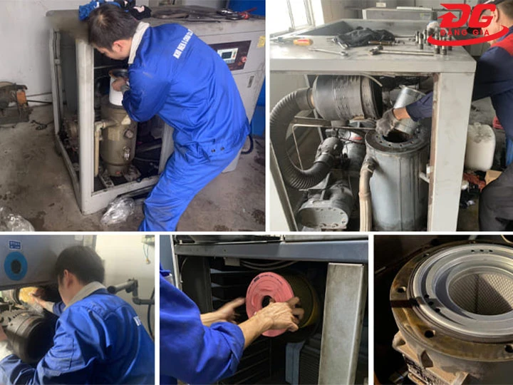 Quy trình thay thế lọc tách dầu máy nén khí