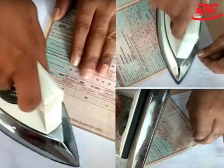 Dùng bàn là tại nhà gỡ miếng ép plastic