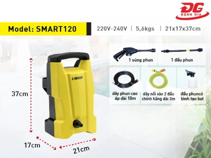 Máy rửa xe Lavor SMART 120 thiết kế đẹp