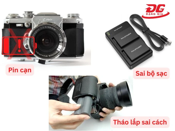 Sử dụng pin máy ảnh sai cách