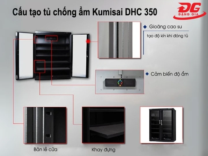 Cấu tạo tủ chống ẩm Kumisai DHC 350