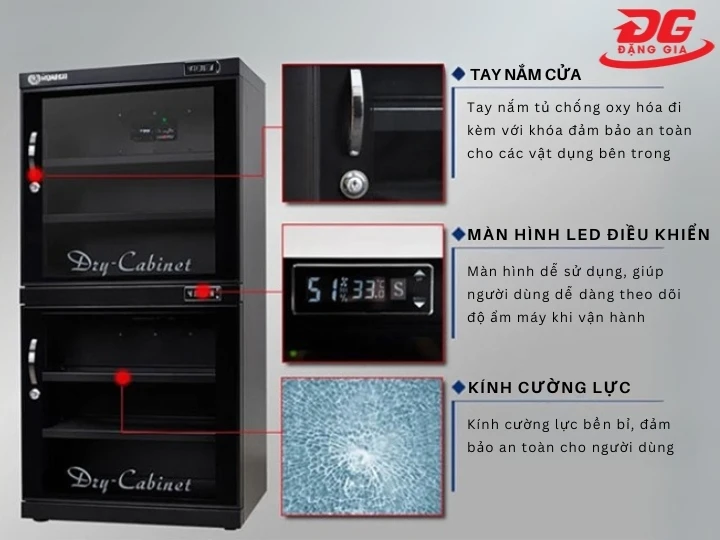 cấu tạo Tủ chống ẩm chính hãng Kumisai DHC 400