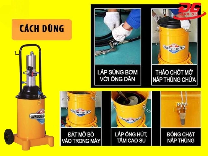 Cách sử dụng máy bơm mỡ Kocu GZ-8 chuẩn