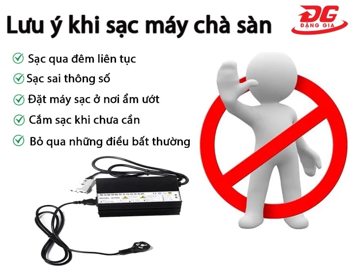 lưu ý sạc máy chà sàn