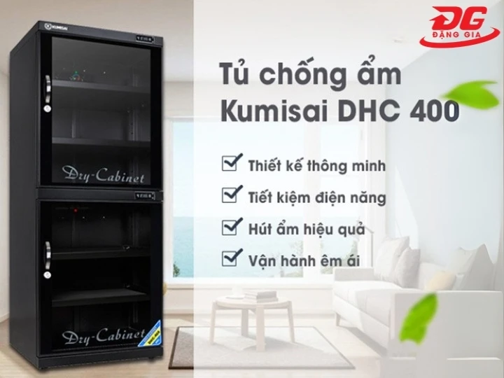 Tủ chống ẩm chính hãng Kumisai DHC 400 độ bền cao