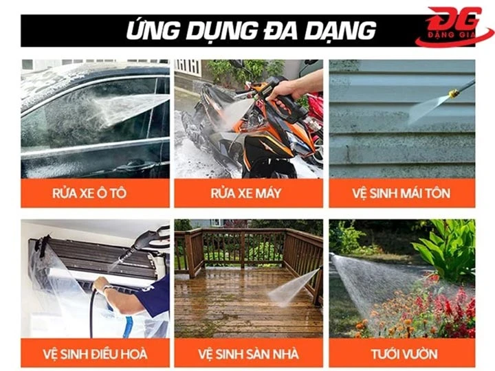 ứng dụng của máy rửa xe mini