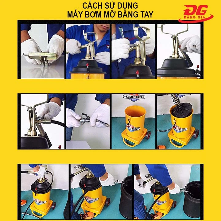 cách sử dụng máy bơm mỡ bằng tay