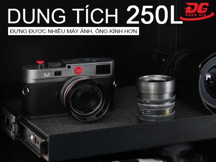 tủ chống ẩm chính hãng Kumisai DHC 250 dung tích lớn