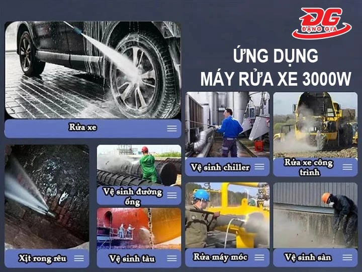 ứng dụng của máy rửa xe 3000W