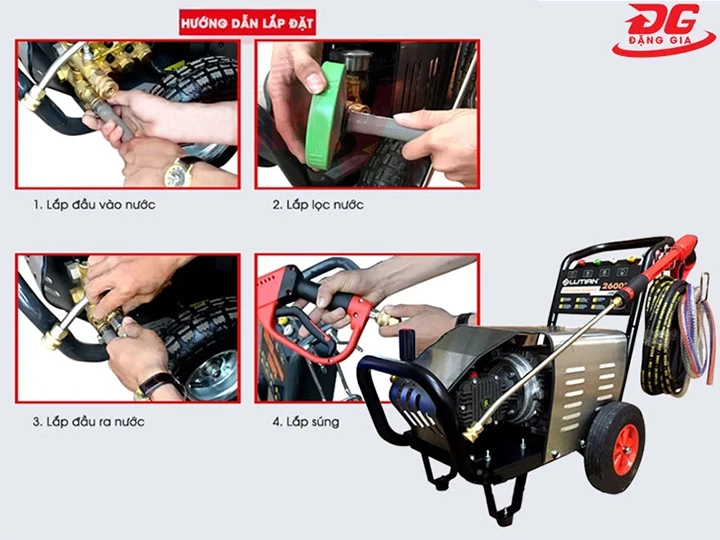 cách sử dụng máy rửa xe Lutian 2600PSI AUTOSTOP