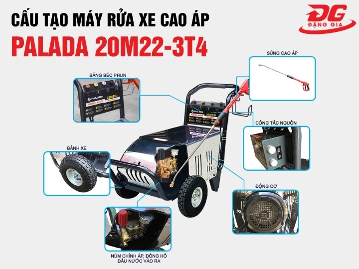 máy rửa xe cao áp Palada 20M22-3T4