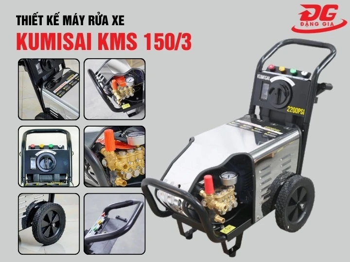 máy rửa xe Kumisai KMS 150/3 thiết kế đẹp