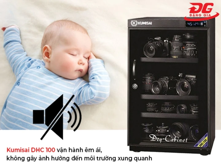 Tủ chống ẩm Kumisai DHC 100 vận hành êm ái
