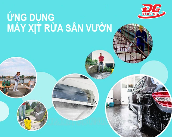 ứng dụng máy xịt rửa sân vườn