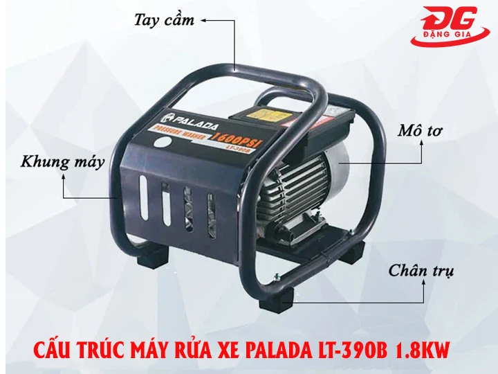 cấu tạo Máy phun rửa xe cao áp Palada LT-390B 1.8KW
