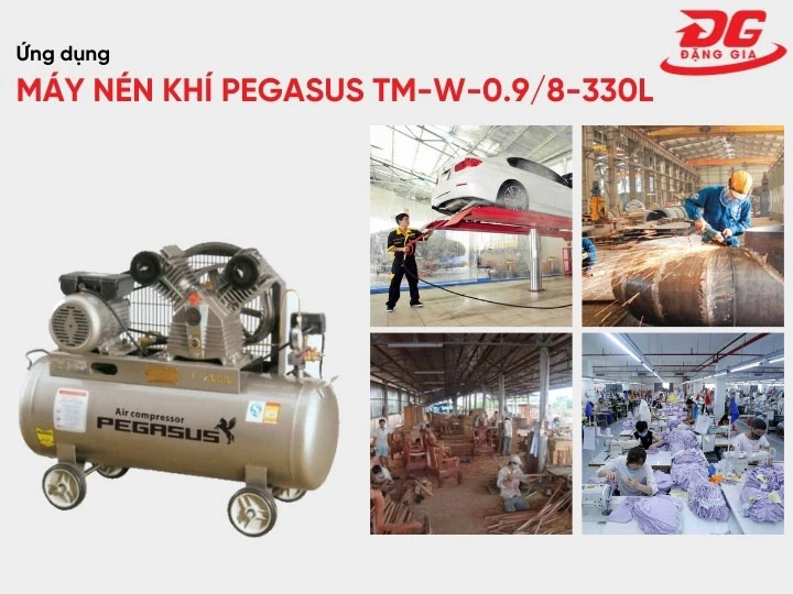ứng dụng Máy nén khí Pegasus TM-W-0.9/8-330L