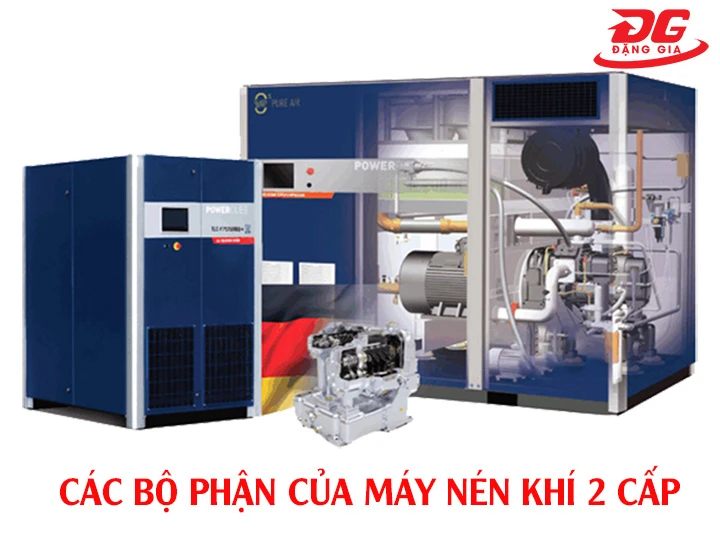 cấu tạo của máy khí nén trục vít 2 cấp