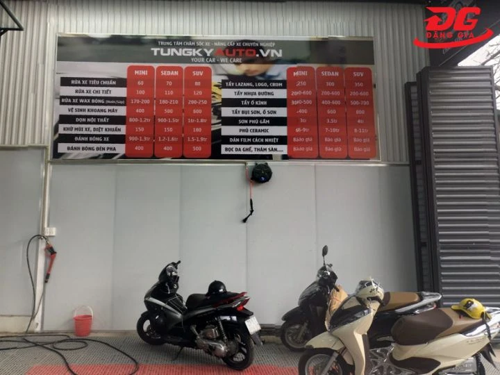 Giá dịch vụ rửa xe Tuyên Quang