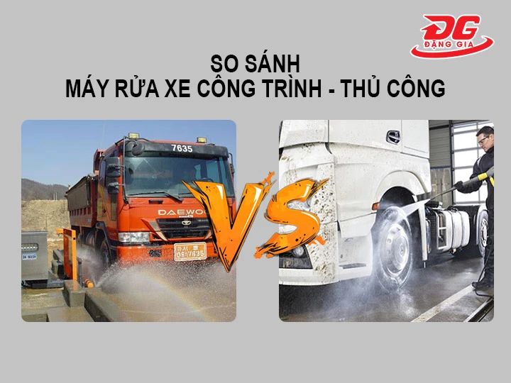 So sánh máy rửa xe công trình tự động và thủ công