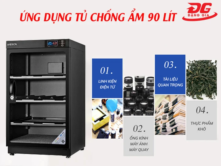 ứng dụng tủ chống ẩm 90L