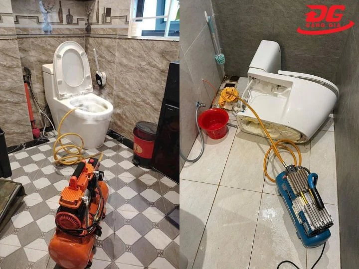 Kiểm tra sau khi thông cống bằng máy nén khí