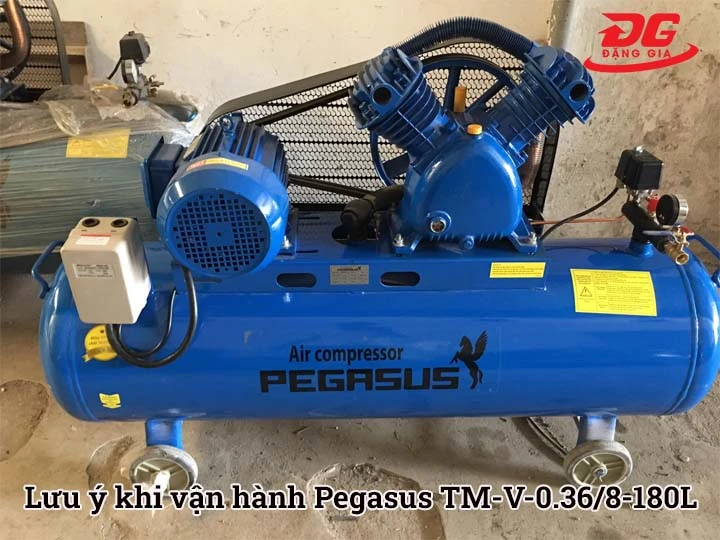 lưu ý vận hành Máy nén khí Pegasus TM-V-0.36/8-180L