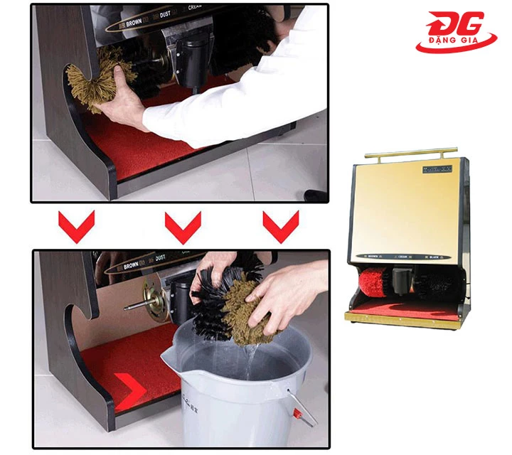 vệ sinh chổi của máy đánh giày Brother Apus A4