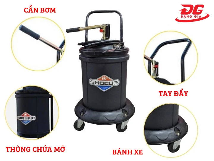 cấu tạo máy bơm mỡ bằng tay