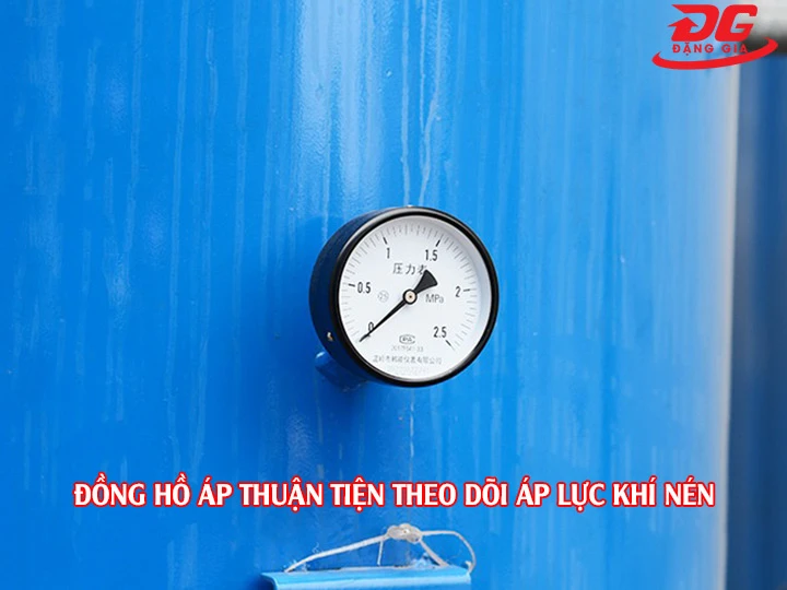 Đồng hồ đo áp trên bình tích khí 500l