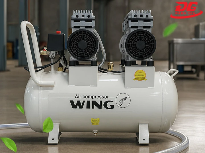 Máy nén khí không dầu giảm âm Wing TW-OF550X2-50L khí nén sạch