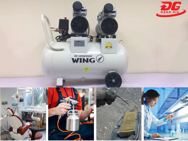 Ứng dụng máy nén khí không dầu giảm âm Wing TW-OF550X2-50L