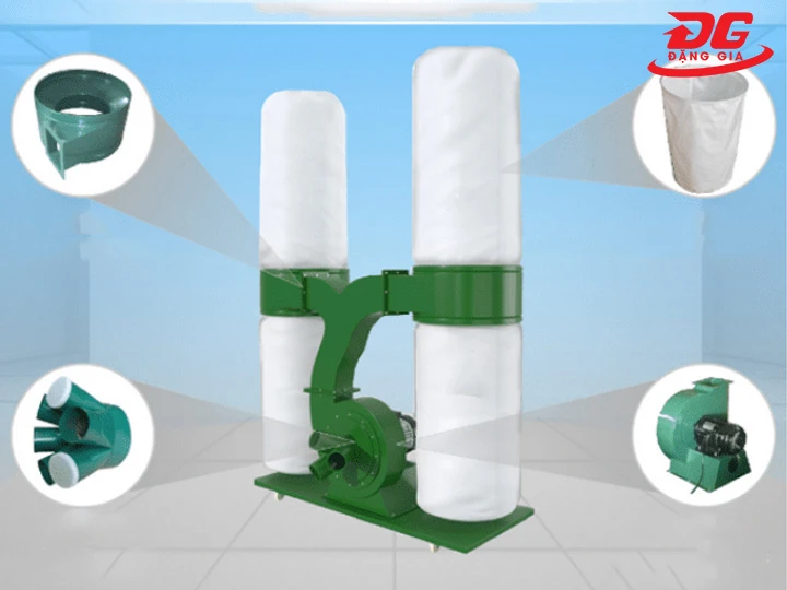 Cấu tạo cơ bản của máy hút bụi túi vải gồm 4 bộ phận chính