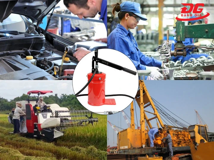 máy bơm mỡ bằng tay ứng dụng đa dạng