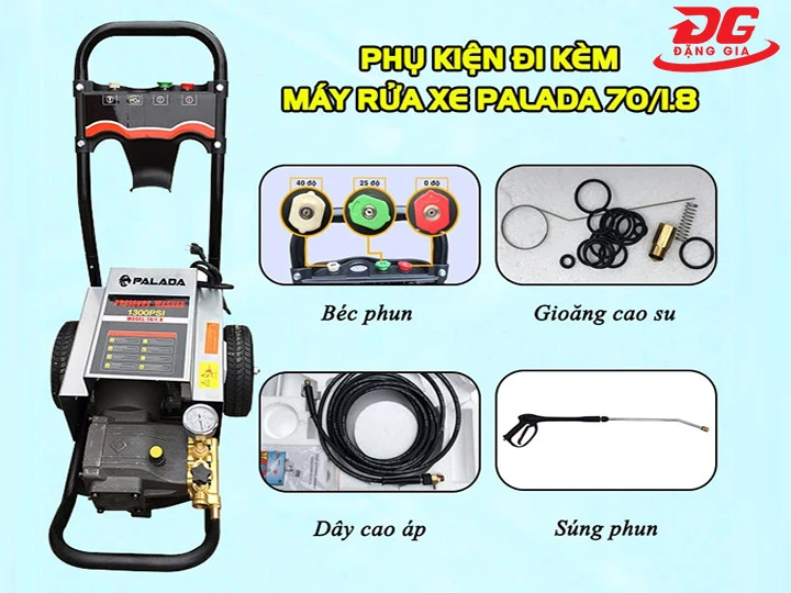 Phụ kiện đi kèm máy rửa xe Palada PD 70/1.8