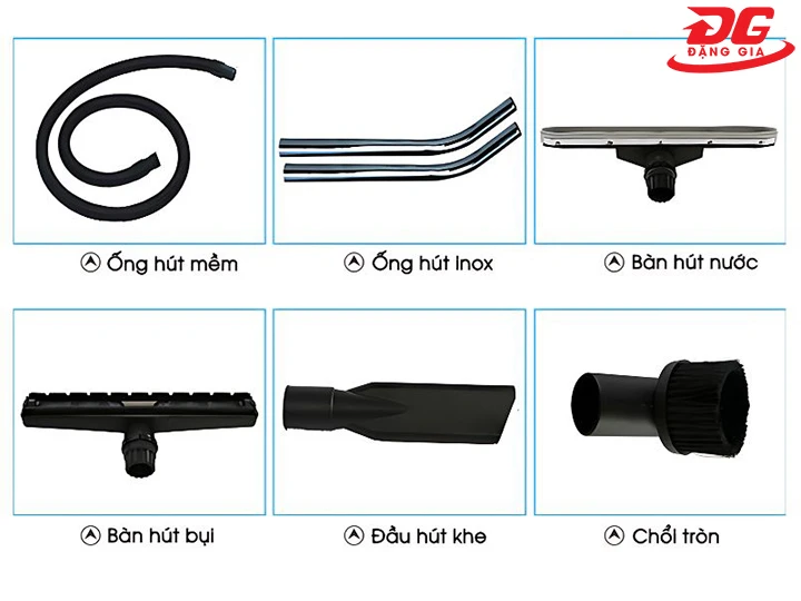 Máy hút bụi công nghiệp 80l đa dạng đầu hút