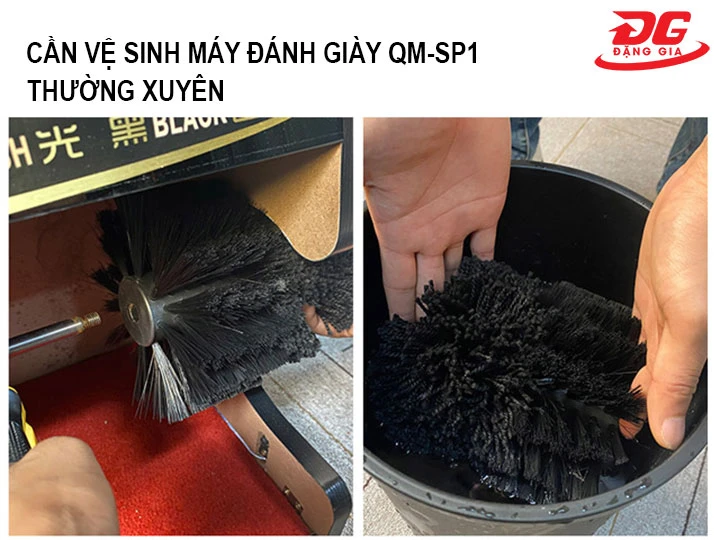 vệ sinh chổi của máy đánh giày QM-SP1